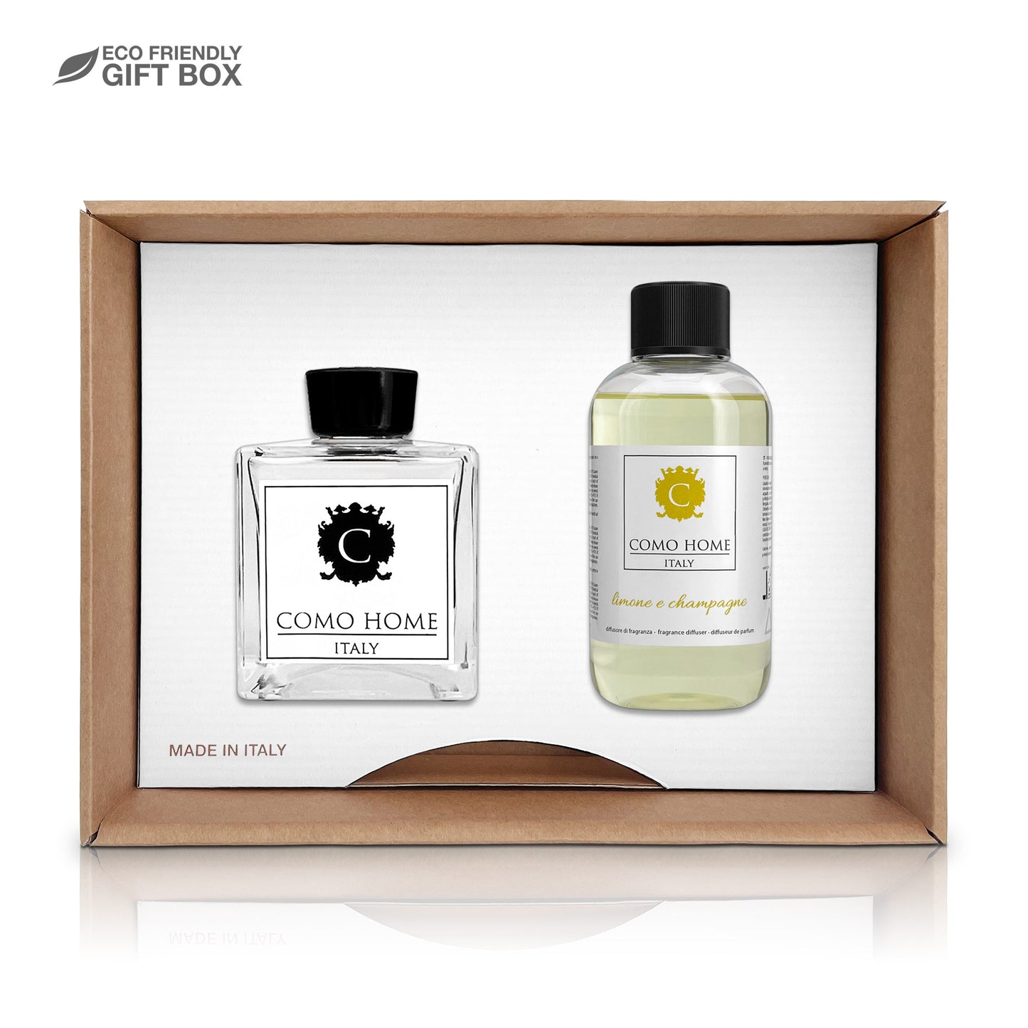 Como Home Diffusore bastoncini 250 ml Limone e Champagne