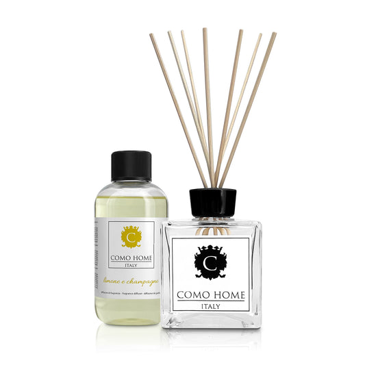 Como Home Diffusore bastoncini 250 ml Limone e Champagne